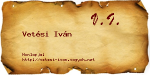 Vetési Iván névjegykártya